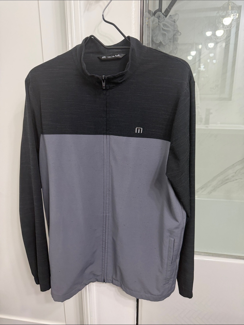 Travis Mathew Two-Tone Full-Zip Jacket - Black & Gray